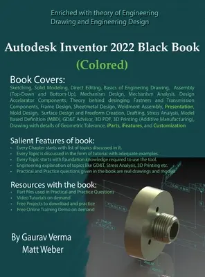 Autodesk Inventor 2022 Fekete könyv (színes) - Autodesk Inventor 2022 Black Book (Colored)