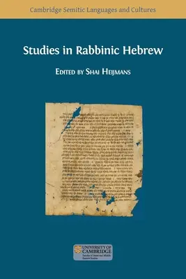 Tanulmányok a rabbinikus héber nyelvből - Studies in Rabbinic Hebrew