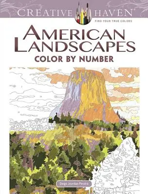 Creative Haven American Landscapes Color by Number Coloring Book (Kreatív Haven Amerikai tájak színezés szám szerint) - Creative Haven American Landscapes Color by Number Coloring Book