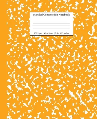 Marbled Composition Notebook: Narancssárga márvány széles vonalvezetésű papír tantárgyi könyv - Marbled Composition Notebook: Orange Marble Wide Ruled Paper Subject Book