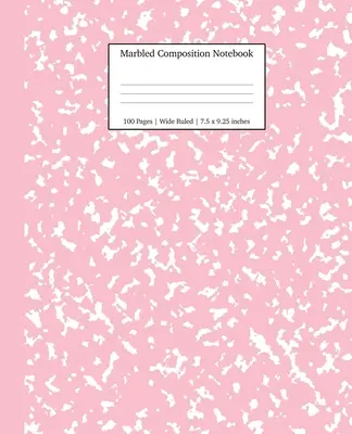 Marbled Composition Notebook: Rózsaszín márvány széles vonalú papír téma könyv - Marbled Composition Notebook: Pink Marble Wide Ruled Paper Subject Book