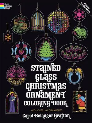 Festett üveg karácsonyi díszek színezőkönyv - Stained Glass Christmas Ornament Coloring Book