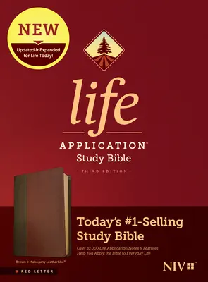 NIV Life Application Study Bible, harmadik kiadás (Vörös betűs, Leatherlike, barna/mahagóni) - NIV Life Application Study Bible, Third Edition (Red Letter, Leatherlike, Brown/Mahogany)