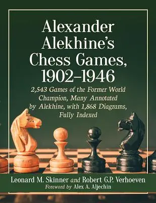 Alexander Aljechin sakkjátszmái, 1902-1946: Az egykori világbajnok 2543 játszmája, számos Aljechin által kommentálva, 1868 ábrával, teljes körűen indexálva. - Alexander Alekhine's Chess Games, 1902-1946: 2543 Games of the Former World Champion, Many Annotated by Alekhine, with 1868 Diagrams, Fully Indexed