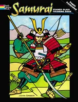 Szamuráj festett üveg színező könyv - Samurai Stained Glass Coloring Book