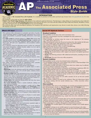 AP - Associated Press Style Guide: A Quickstudy Laminált referencia - AP - Associated Press Style Guide: A Quickstudy Laminated Reference