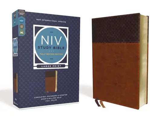 NIV Study Bible, Fully Revised Edition, Large Print, Leathersoft, Brown, Red Letter, Comfort Print (NIV Tanulmányi Biblia) - NIV Study Bible, Fully Revised Edition, Large Print, Leathersoft, Brown, Red Letter, Comfort Print