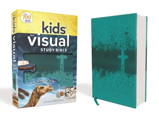 Niv, Kids' Visual Study Bible, Leathersoft, Teal, Full Color Interior: Fedezd fel a Biblia történetét--- Emberek, helyek és történelem - Niv, Kids' Visual Study Bible, Leathersoft, Teal, Full Color Interior: Explore the Story of the Bible---People, Places, and History