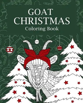 Kecske karácsonyi színező könyv - Goat Christmas Coloring Book