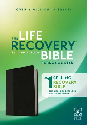 NLT Life Recovery Bible, Második kiadás, Személyes méret (Leatherlike, Fekete/Onyx) - NLT Life Recovery Bible, Second Edition, Personal Size (Leatherlike, Black/Onyx)