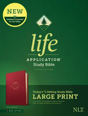 NLT Life Application Study Bible, harmadik kiadás, nagyméretű nyomtatás (Red Letter, Leatherlike, Berry) - NLT Life Application Study Bible, Third Edition, Large Print (Red Letter, Leatherlike, Berry)