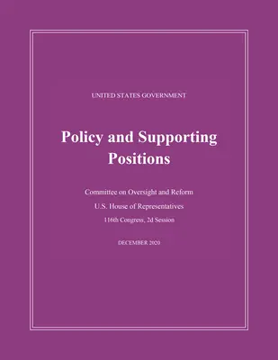 Az Egyesült Államok kormányzati politikája és támogató álláspontjai (Plum Book) 2020 - United States Government Policy and Supporting Positions (Plum Book) 2020