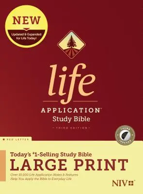 NIV Life Application Study Bible, Harmadik kiadás, Nagyméretű nyomtatás (Piros betűs, keményfedeles, indexelt) - NIV Life Application Study Bible, Third Edition, Large Print (Red Letter, Hardcover, Indexed)