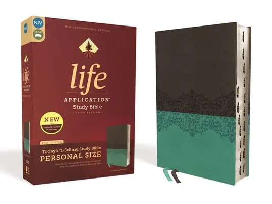 Niv, Life Application Study Bible, Third Edition, Personal Size, Leathersoft, Gray/Teal, Indexed, Red Letter Edition (Piros betűs kiadás) - Niv, Life Application Study Bible, Third Edition, Personal Size, Leathersoft, Gray/Teal, Indexed, Red Letter Edition