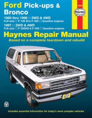 Ford Pick-Ups F-100, F-150 & Bronco (80-96) & F-250 HD & F-350 (97) Haynes javítási kézikönyv: 1980 Thru 1996 2wd & 4WD Full-Size F-100 Thru F-350 benzines - Ford Pick-Ups F-100, F-150 & Bronco (80-96) & F-250 HD & F-350 (97) Haynes Repair Manual: 1980 Thru 1996 2wd & 4WD Full-Size F-100 Thru F-350 Gasoline