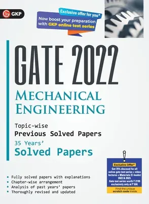 GATE 2022 Gépészet - 35 év Témakörönként korábbi megoldott feladatok (G K Publications (P) Ltd.) - GATE 2022 Mechanical Engineering - 35 Years Topic-wise Previous Solved Papers (G K Publications (P) Ltd)