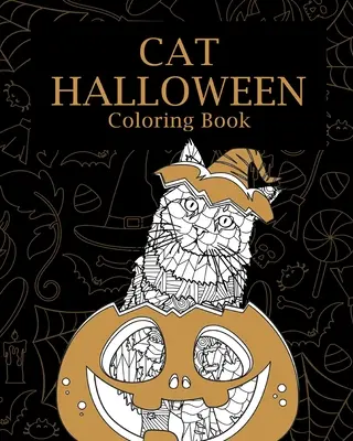 Macska Halloween színező könyv - Cat Halloween Coloring Book