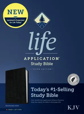 KJV Life Application Study Bible, Harmadik kiadás (Piros betűs, Kötött bőr, Fekete, Indexelt) - KJV Life Application Study Bible, Third Edition (Red Letter, Bonded Leather, Black, Indexed)