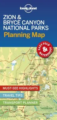 Lonely Planet Zion & Bryce Canyon nemzeti parkok tervezési térkép 1 - Lonely Planet Zion & Bryce Canyon National Parks Planning Map 1