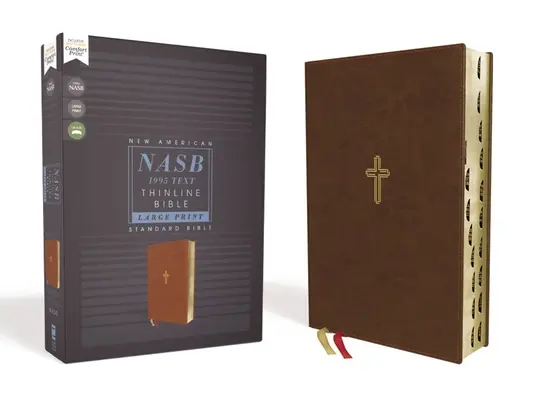 Nasb, Thinline Bible, Large Print, Leathersoft, Brown, Red Letter Edition, 1995-ös szöveg, Thumb Indexed, Comfort Print - Nasb, Thinline Bible, Large Print, Leathersoft, Brown, Red Letter Edition, 1995 Text, Thumb Indexed, Comfort Print