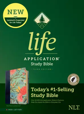 NLT Life Application Study Bible, Third Edition (Piros betűs, bőrszerű, teal floral, indexelt) - NLT Life Application Study Bible, Third Edition (Red Letter, Leatherlike, Teal Floral, Indexed)