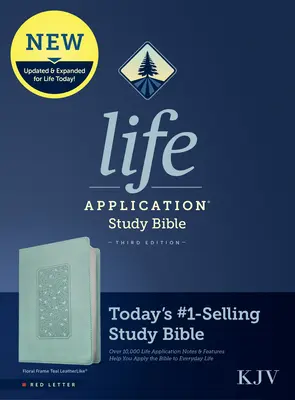 KJV Life Application Study Bible, Harmadik kiadás (Piros betűs, Leatherlike, Floral Frame Teal) - KJV Life Application Study Bible, Third Edition (Red Letter, Leatherlike, Floral Frame Teal)