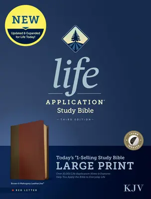 KJV Life Application Study Bible, Third Edition, Large Print (Piros betűs, Leatherlike, Brown/Mahogany, Indexelt) - KJV Life Application Study Bible, Third Edition, Large Print (Red Letter, Leatherlike, Brown/Mahogany, Indexed)