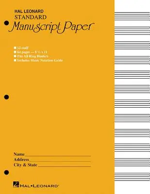 Standard kéziratos papír (sárga borító) - Standard Manuscript Paper ( Yellow Cover)