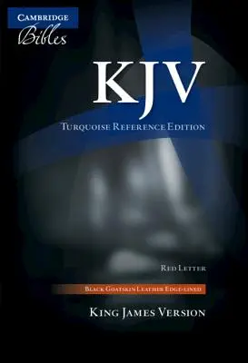 KJV Türkiz referencia Biblia, fekete kecskebőr, piros betűs szöveg, Kj676: Xrl - KJV Turquoise Reference Bible, Black Goatskin Leather, Red-Letter Text, Kj676: Xrl