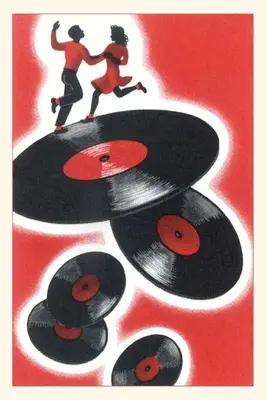 Vintage Journal Pár táncol Vinyl Records - Vintage Journal Couple Dancing on Vinyl Records