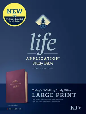 KJV Life Application Study Bible, harmadik kiadás, nagyméretű nyomtatás (piros betűs, Leatherlike, bíbor) - KJV Life Application Study Bible, Third Edition, Large Print (Red Letter, Leatherlike, Purple)