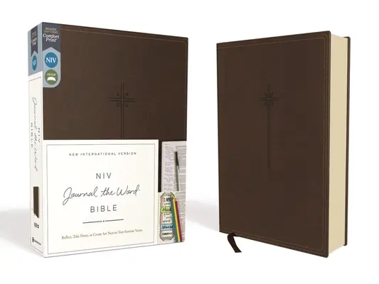 NIV, Journal the Word Bible, műbőr, barna, Red Letter Edition, Comfort Print: Reflect, Take Notes, or Create Art Next to Your Favorite Ver - NIV, Journal the Word Bible, Imitation Leather, Brown, Red Letter Edition, Comfort Print: Reflect, Take Notes, or Create Art Next to Your Favorite Ver