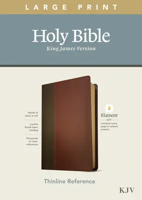 KJV Nagy nyomtatott vékonyvonalas, vékonyvonalas referencia Biblia, Filament Enabled Edition (Piros betűs, Leatherlike, Barna/Mahagóni) - KJV Large Print Thinline Reference Bible, Filament Enabled Edition (Red Letter, Leatherlike, Brown/Mahogany)