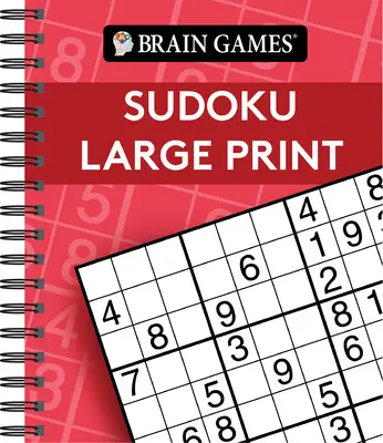 Agyjátékok - Sudoku nagyméretű nyomtatás (piros) - Brain Games - Sudoku Large Print (Red)