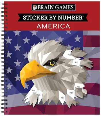 Agyjátékok - Matrica szám szerint: Amerika (28 kép matricázható) - Brain Games - Sticker by Number: America (28 Images to Sticker)