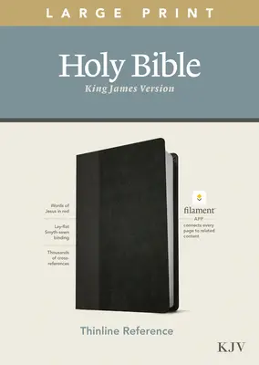 KJV Large Print Thinline Reference Bible, Filament Enabled Edition (Piros betűs, Leatherlike, Black/Onyx) - KJV Large Print Thinline Reference Bible, Filament Enabled Edition (Red Letter, Leatherlike, Black/Onyx)