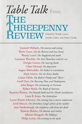 Asztali beszélgetés: A Threepenny Review-ból - Table Talk: From the Threepenny Review