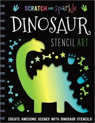 Scratch and Sparkle Dinosaur Stencil Art