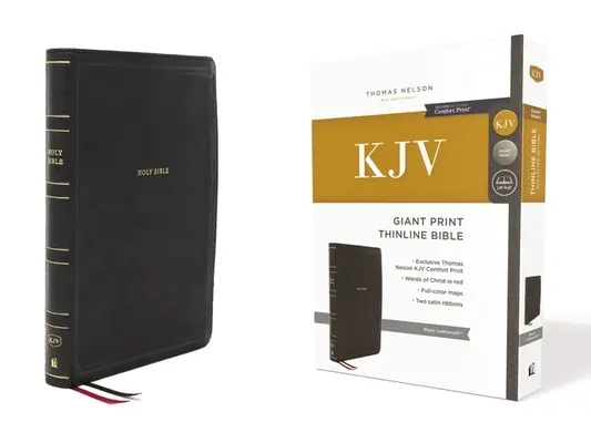 Kjv, Thinline Bible, Giant Print, Leathersoft, Black, Red Letter Edition, Comfort Print: Szent Biblia, King James Version - Kjv, Thinline Bible, Giant Print, Leathersoft, Black, Red Letter Edition, Comfort Print: Holy Bible, King James Version