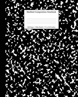 Marbled Composition Notebook: Fekete márvány széles vonalú papír téma könyv - Marbled Composition Notebook: Black Marble Wide Ruled Paper Subject Book