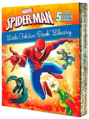 A Pókember kis aranykönyvtár (Marvel): Pókember!; A zöld kobold csapdájába esett; A nagy fagy!; Nagyfeszültség!; A keselyű éjszakája! - Spider-Man Little Golden Book Library (Marvel): Spider-Man!; Trapped by the Green Goblin; The Big Freeze!; High Voltage!; Night of the Vulture!