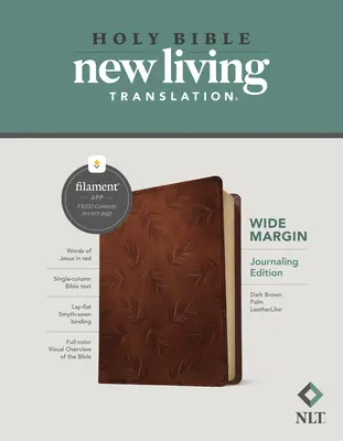 NLT Wide Margin Bible, Filament Enabled Edition (Piros betűs, Leatherlike, sötétbarna tenyér) - NLT Wide Margin Bible, Filament Enabled Edition (Red Letter, Leatherlike, Dark Brown Palm)