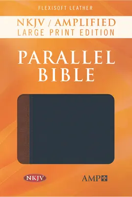 NKJV Amplified Parallel Bible, Flexisoft (műbőr, kék/barna) - NKJV Amplified Parallel Bible, Flexisoft (Imitation Leather, Blue/Brown)