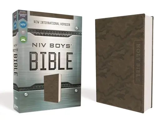 Niv, Fiú Biblia, Bőrpuha, Barna Camo, Comfort Print - Niv, Boys' Bible, Leathersoft, Brown Camo, Comfort Print