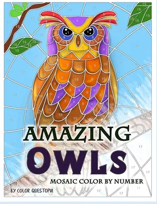 Csodálatos baglyok mozaik színezés szám szerint: Felnőtt színezőkönyv stresszoldásra és relaxációra - Amazing Owls Mosaic Color by Number: Adult Coloring Book For Stress Relief and Relaxation