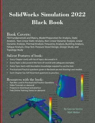 SolidWorks Simulation 2022 Fekete könyv (színes) - SolidWorks Simulation 2022 Black Book