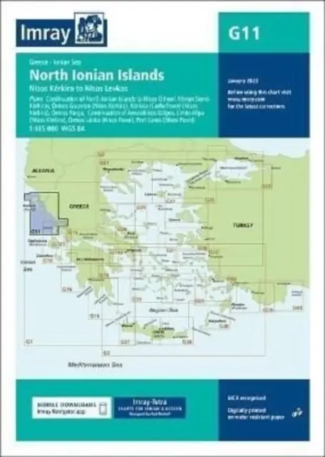 Imray G11 térkép - Északi-Jón-szigetek - Imray Chart G11 - North Ionian Islands