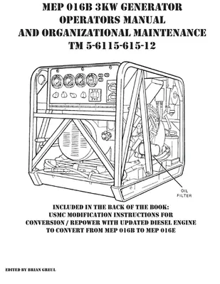 MEP 016B 3KW generátor kezelési kézikönyv és szervezeti karbantartás TM 5-6115-615-12 - MEP 016B 3KW Generator Operators Manual and Organizational Maintenance TM 5-6115-615-12