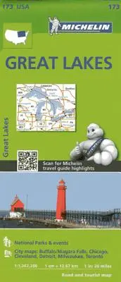 Michelin Nagy-tavak térkép - Michelin Great Lakes Map