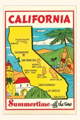 Vintage Journal Térkép Kalifornia - Vintage Journal Map of California